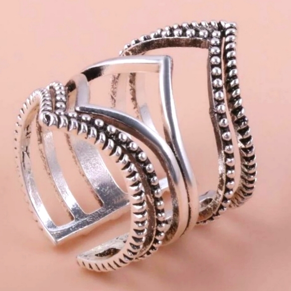 Antique silver cuff ring - Picture 3 of 5